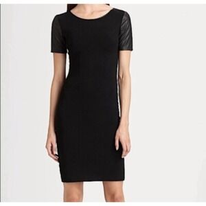 Theory Black Leilana Classical Dress‎ Size 4 Short Sleeve NWT